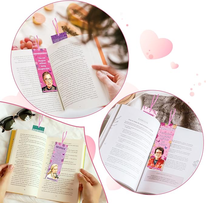 Women History Month Bookmarks, 120 Pcs Inspirational National Women's Day Book Marker Page Clips, Motivational Book Dividers for Bible Reading Classroom Gifts Library Supplies