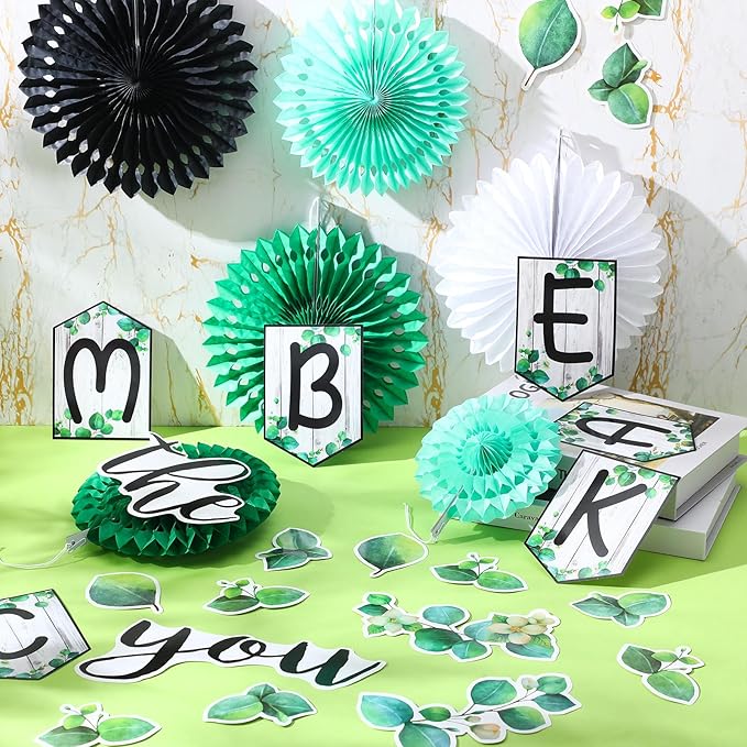 Qilery 83 Pcs Welcome Bulletin Board Set Welcome Back The Books Missed You Classroom Decoration Greenery Plant Bulletin Board Cutout Back to School Classroom Decoration for Home Library School
