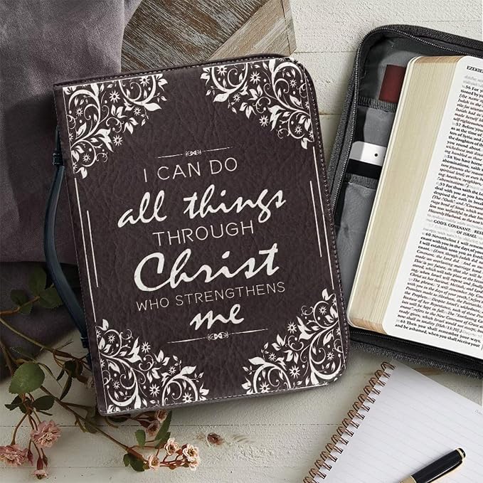 Floral Bible Covers for Man Multi-Purpose Women Bible Carrying Case Lightweight Bible Bookmark Protector PU Leather Bible Covers Case