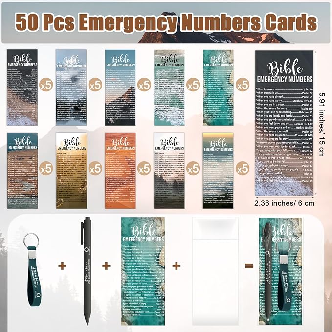 150 Pcs/50 Set Fathers Day Christian Gifts Bulk Bible Verse Pens, Scripture Keychains & Bookmarks, Graduation 2026, Appreciation, Church Party Favors Gifts for Men Women, Pastor, Teacher (English)