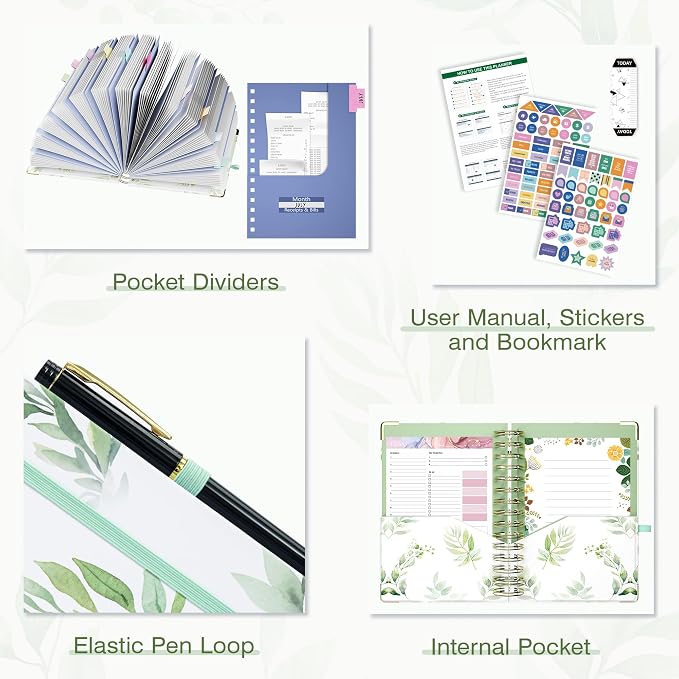 Ospelelf Budget Planner Budget Book with Bill Organizer and Expense Tracker 12 Month Undated Account Book to Take Control of Your Money Laef