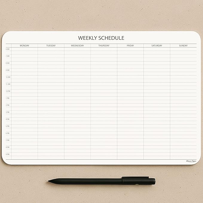 Schedule Pad, Tear Off Undated Weekly Planner Notepad, A4 Size (8,3" X 11,7"), Premium Thick Paper with Cardboard Back Support, Weekly Desk Planner by CLEVER SIGNS