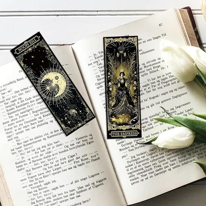 100 Pcs Gothic Tarot Bookmarks Bulk, Dark Academia Witchy Book Marks for Reading, Skeleton Paper Page Markers, Bookish Gifts for Reading Women Book Lovers Men, Dark Romance Merch