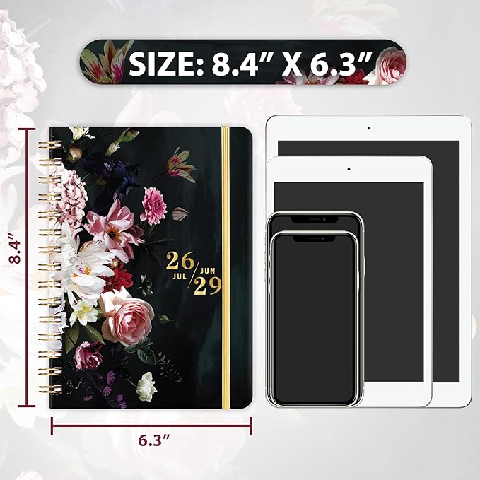 2026-2029 Monthly Planner/Calendar - 3 Year Monthly Planner 2026-2028, JULY. 2026 - JUNE. 2029, 6.3" × 8.4", 3 Year Calendar with Tab, Back Pocket, Twin-Wire Binding, Premium Paper, Note Pages