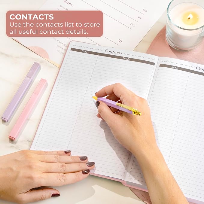 GoGirl Salon Appointment Book – Reservation Book for Beauty Salons, Spas, Hair Stylists, Estheticians – Appt Booking Planner, 7x10″ (Rose Gold)
