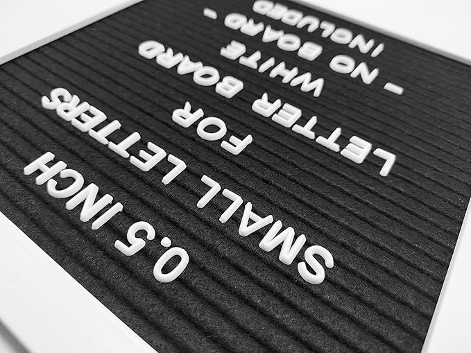 Letter Set Only - Pre-cut 0.5 Inch(1/2”) Tall White Letters 492pcs with Canvas Bag(No Board Included)