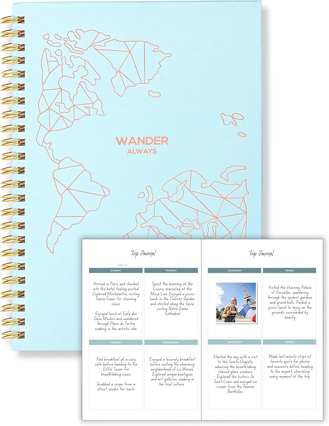 Lamare Travel Journal for Women – Travel Notebook, Adventure Journal & Vacation Planner – Great Traveler Gifts for Women & Couples