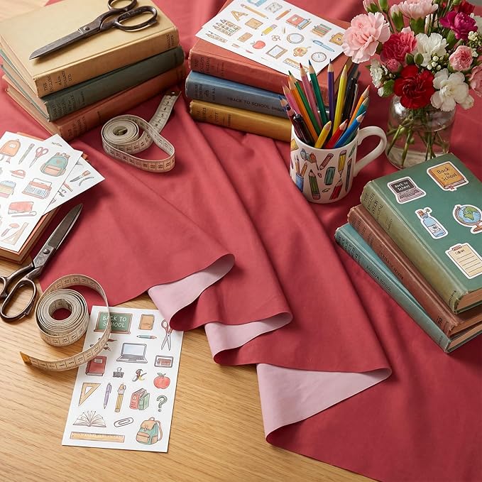 Mindsoft Bulletin Board Fabric 48 '' x 107 '' Class Fabric for Classroom Bulletin Board Decor, Pillows, Curtains, Crafts(Cranberry Red)