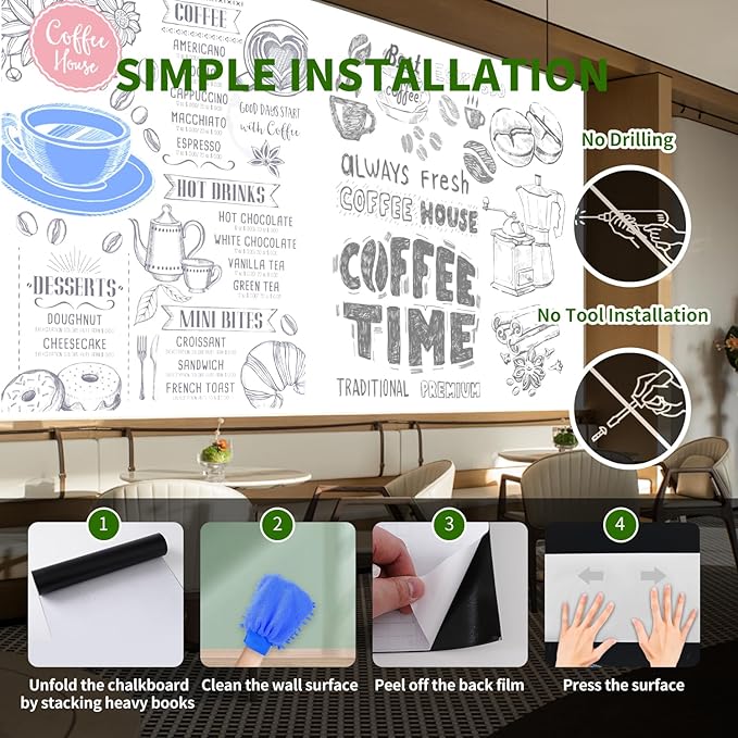 Magnetic Dry Erase Whiteboard Paper 50 x 18 Inch, Self Adhesive White Board Sticker for Wall, Peel and Stick Wallpaper With 50 Magnetic Letters, for Home Office School