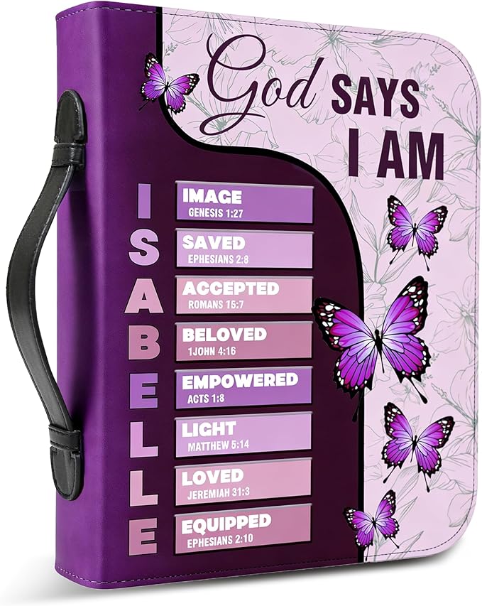 Personalized Bible Covers, Custom Leather Bible Cover Case with Initial Name, Personalized Bible Carrying Case for Women, Custom Bible Bag for Men, Christian Gifts for Daughter Wife