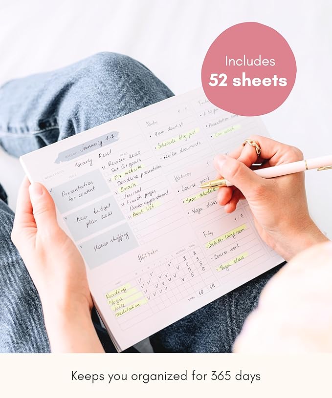Lamare Weekly Planner Notepad – Premium Undated Weekly To Do List Notepad for School, Home & Office Day Planner, Desk To Do List Pad and Productivity Planning Pad