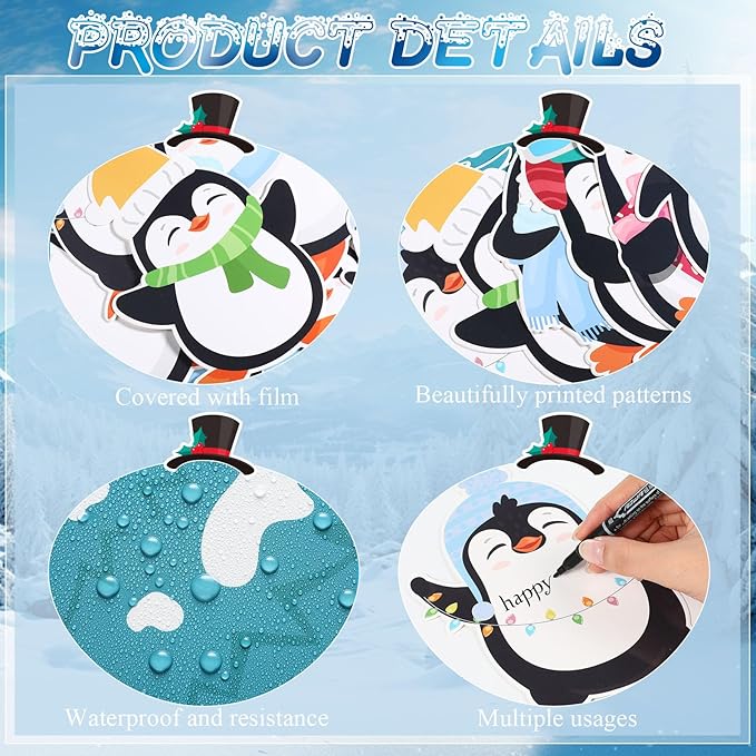 Winter Bulletin Board Set Snow Penguin Wonderland Classroom Decorations Winter Sliding Into A New Year Penguin Paper Cutouts for Holiday School Wall Decor