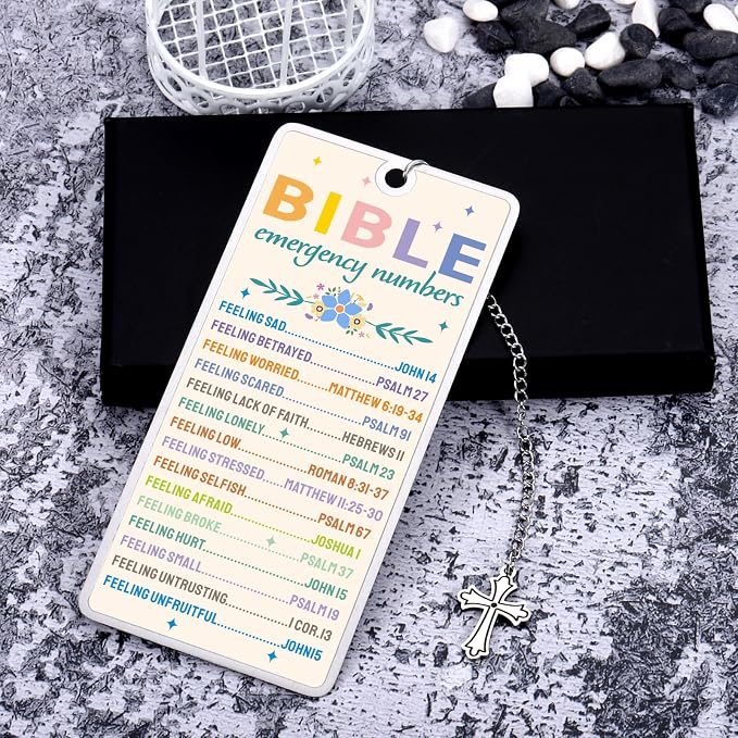 Confirmation Gifts for Teen Girls First Communion Gifts for Girls Bible Emergency Numbers Bookmark for Women Her Christian Baptism Bible Accessories Bible Study Religious Catholic Bookmark for Women