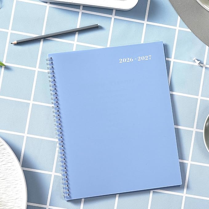 Monthly Planner 2026-2027 - JUL 2026 - DEC 2027, 2026-2027 Planner/Calendar, 18 Monthly Planner with Contacts & Passwords, 8.5" x 11" Planners 26-27, Thick Paper, Sky Blue