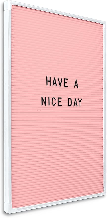 MooreCo Essential Letter Board, White Frame Pink Face, 18" x 12"W (84254)