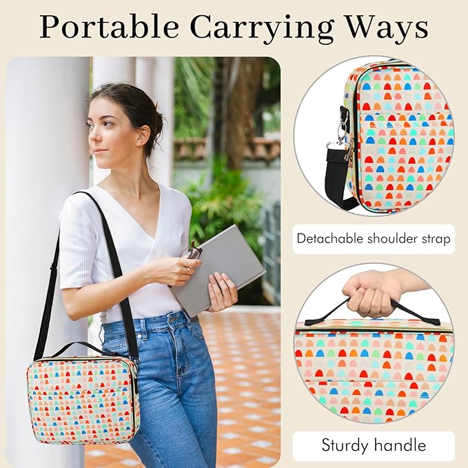 Dofilachy Bible Covers Women - Modern Polka Dot Nylon Bible Case with Zipper - Large Bible Cover with Handle - Bible Carrying Case for Girls Boys Kids