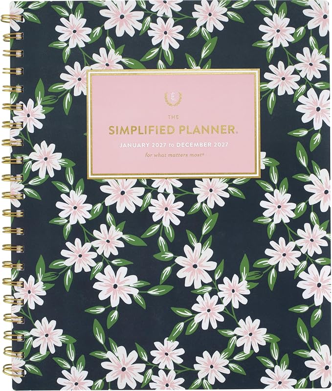 AT-A-GLANCE 2027 Planner, Simplified by Emily Ley, Weekly & Monthly, 8.5" x 11", Berry Floral (EL59-905-27)