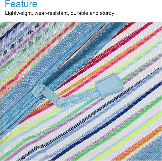 MECCANIXITY Mesh Zipper Pouches, A4 Colorful Pencil Case Document File Bags Storage Organizer for Office Supply Travel Accessory, Sky Blue Pack of 6