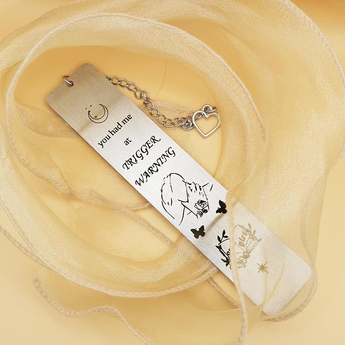 Smutty Book Lovers Gifts, Trigger Warning, Dark Romance Good Girl Book Reader Gifts for Sister Bestie Spicy Bookmark for Women Funny Bookish Bookworm Gifts Christmas Birthday