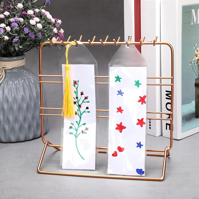 Blulu 60 Pieces 2x6 Inches Clear Bookmark Sleeves Plastic Bookmark Holder Blank Photo Booth Frames Vinyl Cover for Wedding Photo Strips Graduation Gift Office Party Favors