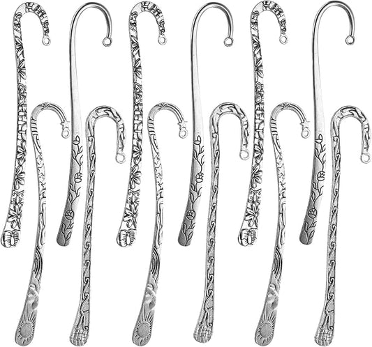 AUEAR, 12 Pack Metal Bookmark Hairpin Hook Bookmarks with Loop for DIY Crafting