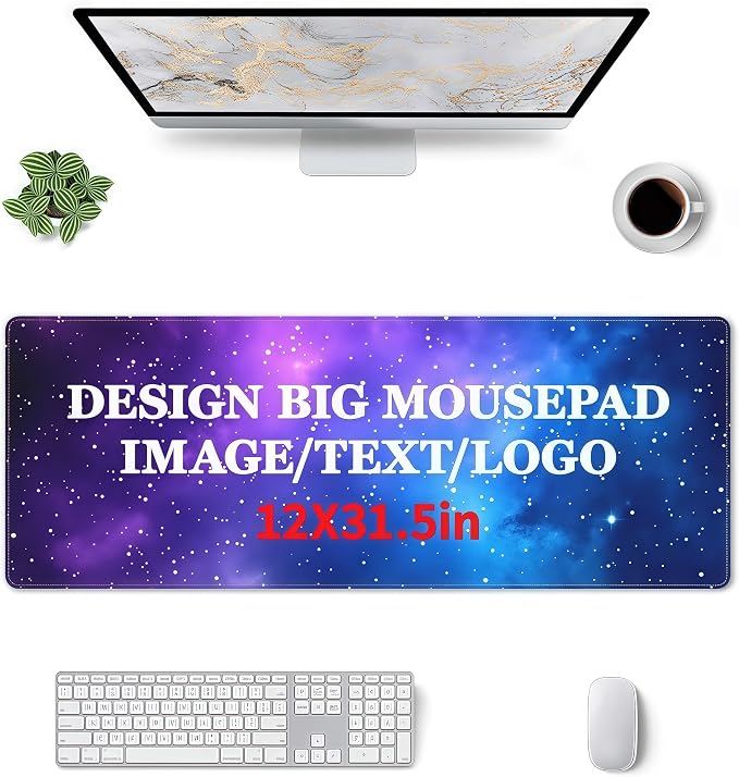 Custom 12" X 31.5" Desk Mat with Photo Logo Text, Personalized Mouse Pad with Picture, Custom Big Mouse Pads for Desk, Gift for Men Dad Husband on Birthday Anniversary Christmas