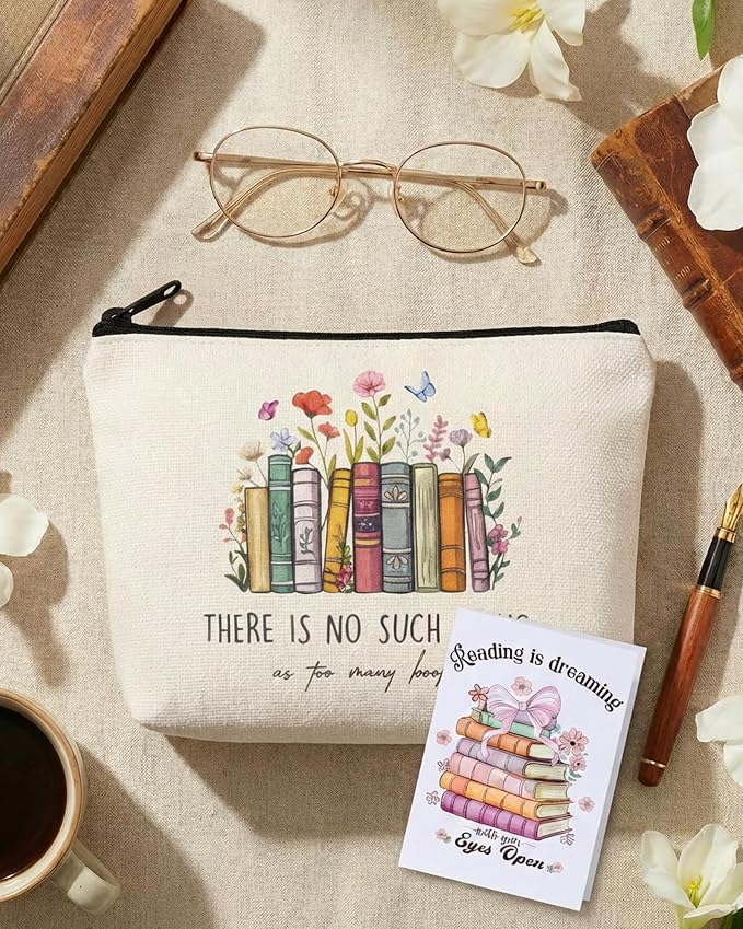 JORA Bookish Gifts for Readers: 9PCS Book Lover Gifts for Women Book Club Themed Gift Ideas Bookish Merch Reading Accessories for Reading Lover Bookworm Librarian Reader Pink