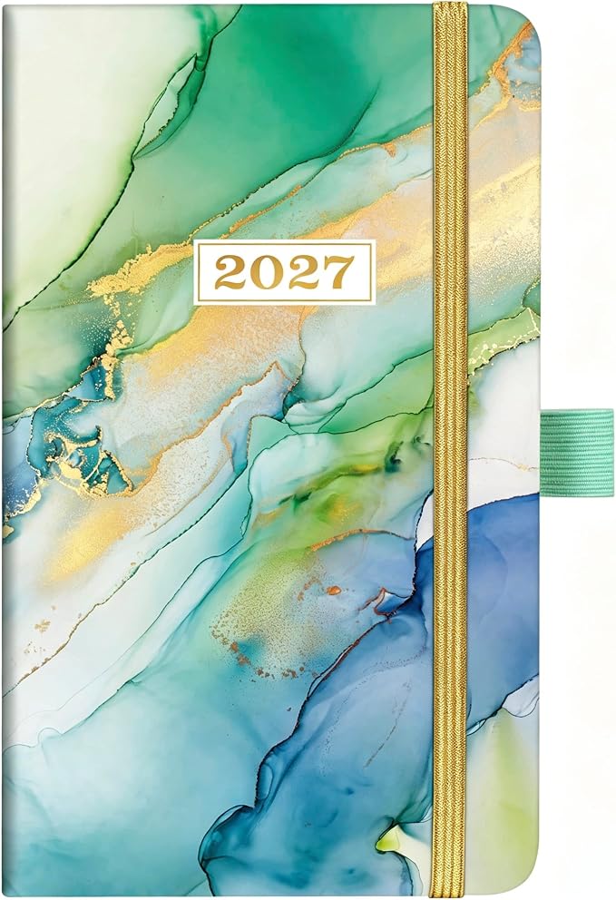 2027 Pocket Calendar - 2027 Pocket Planner, 2027 Planner Weekly and Monthly, Jan. 2027 - Dec. 2027, 6.3''×3.8'', Agenda Planners and Schedule Organizer with Pen Loop, 2 Bookmarks, Banded