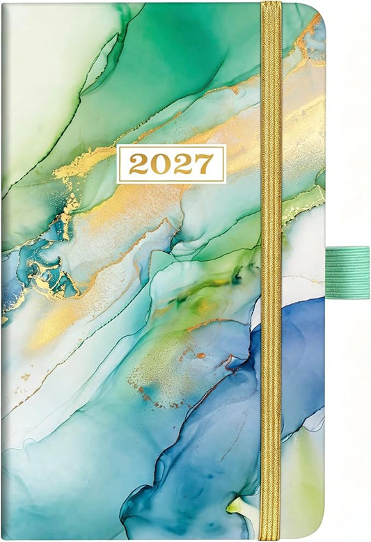 2027 Pocket Calendar - 2027 Pocket Planner, 2027 Planner Weekly and Monthly, Jan. 2027 - Dec. 2027, 6.3''×3.8'', Agenda Planners and Schedule Organizer with Pen Loop, 2 Bookmarks, Banded