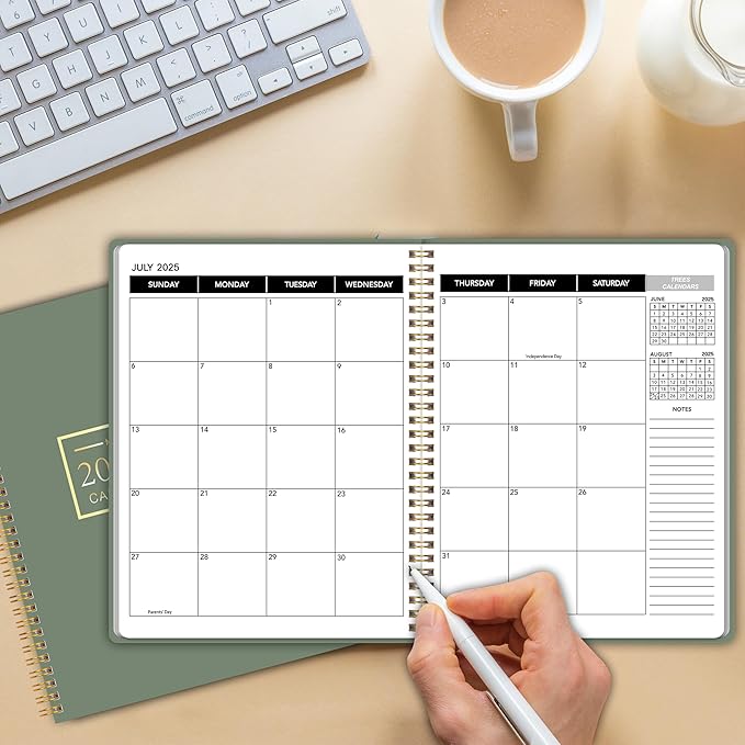 Monthly Planner 2026-2027, 2026 Calendar 18 Months Planner, January 2026 - June 2027, 8.5" x 11", 2026 Academic Calendar Hard PVC Cover with Spiral Bound, Perfect for School & Office for Women & Men