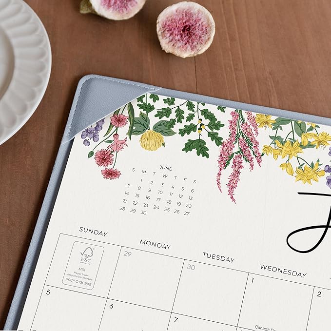 Cabbrix Desk Calendar 2026 with Desktop Mat, Desk Pad Calendar 15"x 12" from July 2026 to December 2027, Desk Calendar for Home Office and School, Easy Planning, Blue