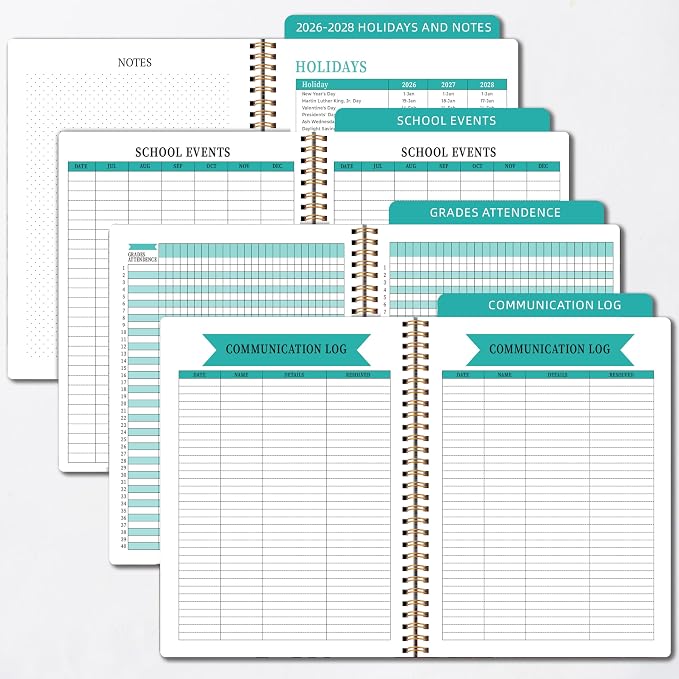 Teacher Planner 2026-2027 Weekly and Monthly Teacher Planner 2026-2027 Academic Year, July 2026 - June 2027, 8.7" x 10.8", Lesson Planner Book with Twin-Wire Binding & Tabs for Teachers - Blue