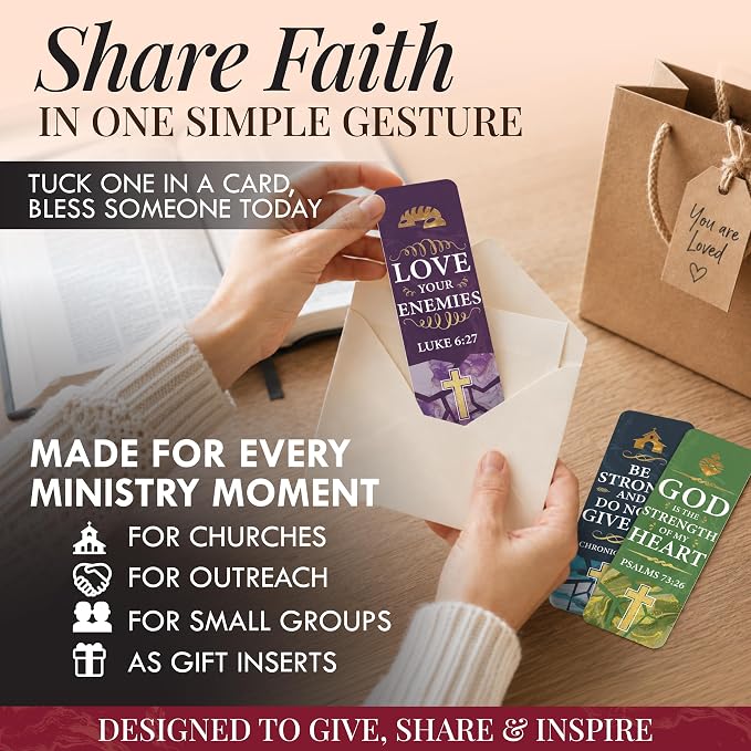 96 Bible Bookmarks with Bible Verses – Multiple Designs – Inspirational Christian Bookmarks for Women & Men – Bible Book Markers for Classroom, Bible Study, Church Supplies