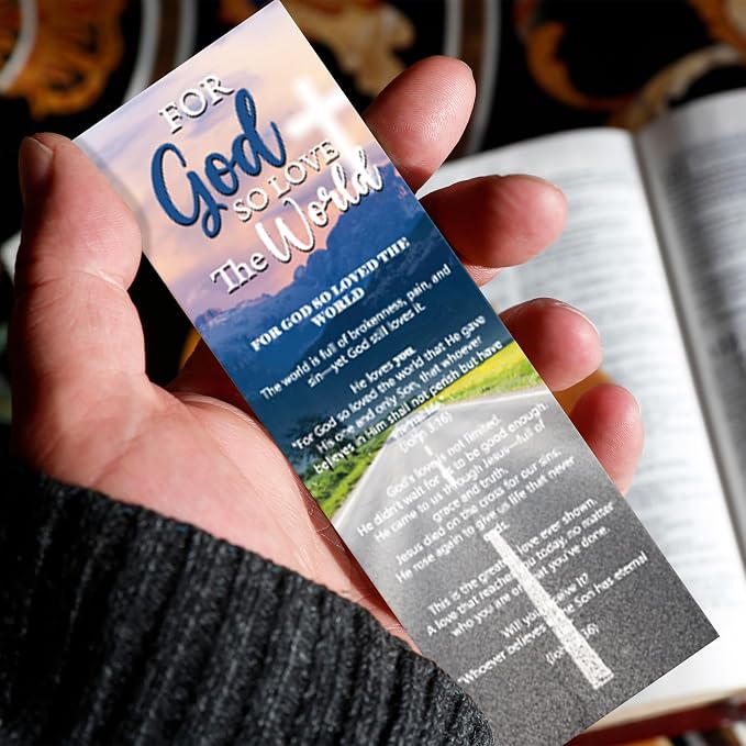 120 Pcs Christian Paper Bookmarks, Religious Gospel Tracts Card for Evangelism, Bible Verse Salvation Scripture Bookmarks Bulk for Women Man Church & Office Supplies Book Lovers Gift