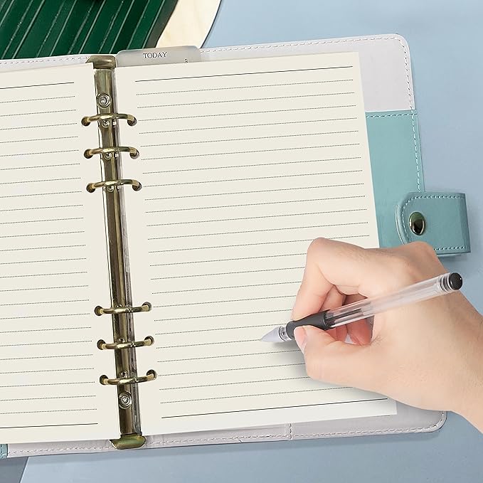 Harphia A5 Lined Paper Refill - 45 Sheets/90 Pages for Filofax, Personal Journals, 6 Ring Binder/Planner