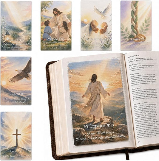 16PCS Bible Page Overlays for Women, Christian Bookmark Gift, Inspirational Scripture Book Marks, Bible Verse Bookmarks for Women, Christian Reading Accessory for Book Lovers (A2)