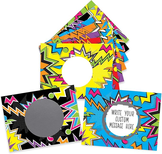 My Scratch Offs 50 Pack Zig Zag Variety DIY Custom Make Your Own Scratch-Offs Prizes for Kids Teacher Supplies for The Classroom Motivational Scratch Cards for Students Appreciation Cards