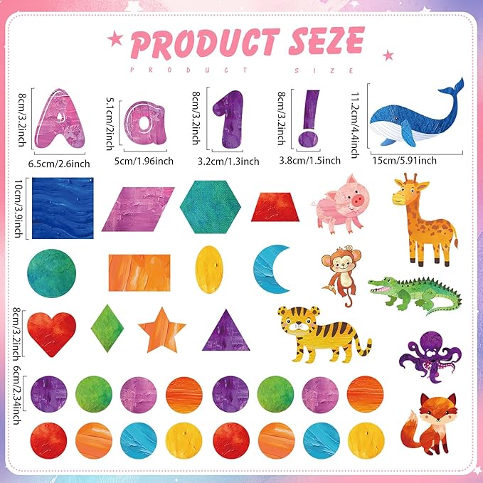 Kosiz Art Oil Painting Bulletin Board Decoration Set 118 ft Scalloped Bulletin Board Borders Classroom Poster Border Trim with 257 Pcs Letter Number Symbol Cutout for School Decor