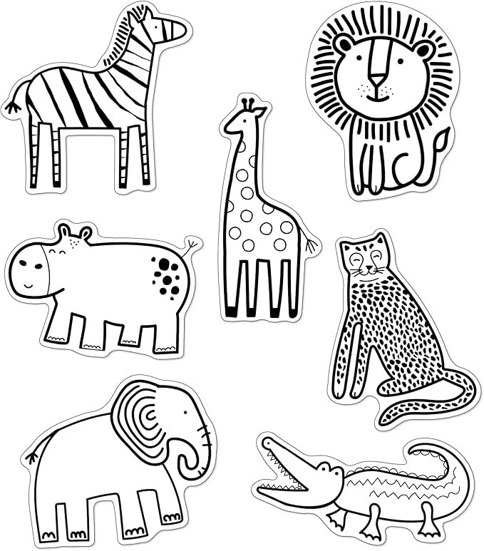 Schoolgirl Style Simply Safari Animal Cut-Outs—Accents for Nursery Wall Decor, Locker Decorations, Bulletin Board Decorations, Crafts, Homeschool or Classroom Décor (36 pc), (120628)