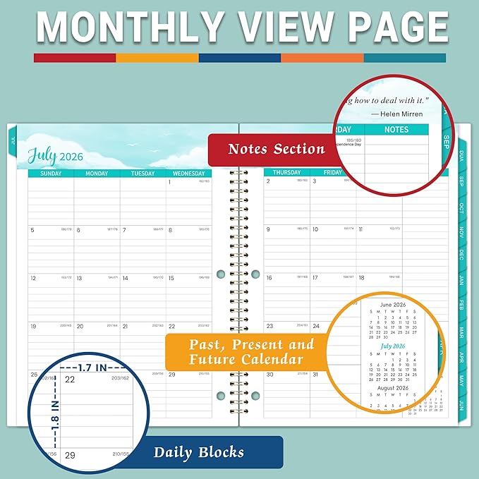 Student Planner 2026-2027 - Academic Planner 2026-2027, July 2026 - June 2027, 11" × 9", Weekly Lesson Planners, Monthly & Weekly School Planners for Middle/High School, Stickers, Week's Goals, Tabs