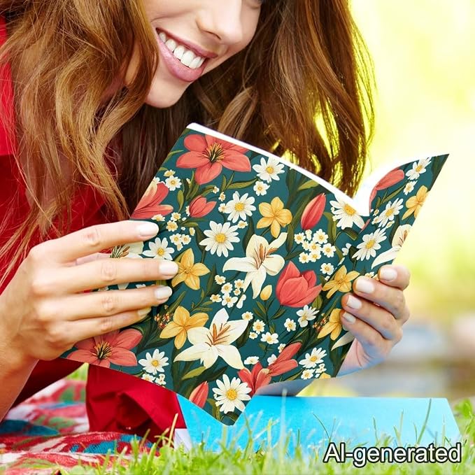 Dreaweet Lily Print Book Covers for Textbooks Paperback,Stretchable Jumbo Book Sleeves for Hardcover Books up to 9 x 11 Inches Reusable Washable Protective Textbook Covers