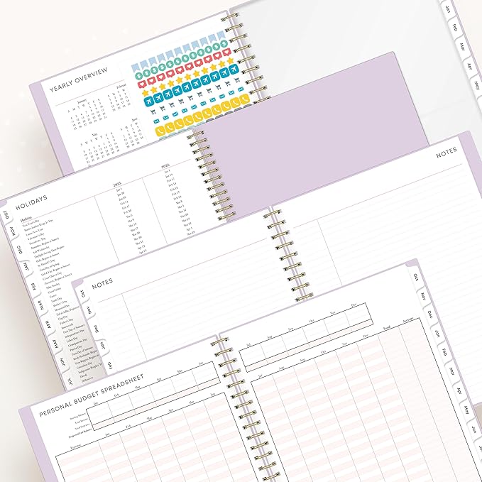 Blue Sky 15 Month 2026 Weekly and Monthly Planner Calendar, October 2025 - December 2026, 8.5" x 11", Laminated Cover, Durable Twin Wire Binding, Laminated Tabs, Storage Pocket, Includes Stickers, Darby