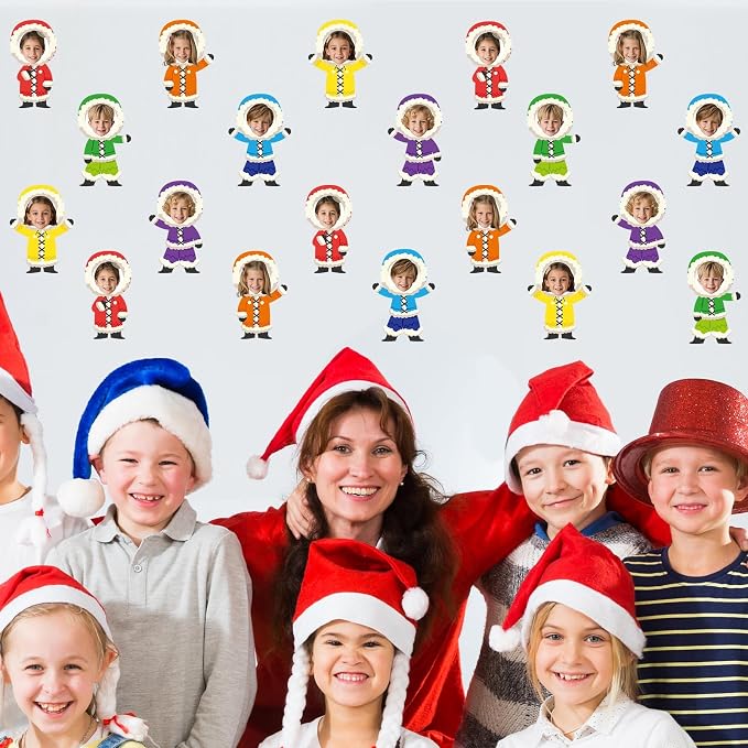 60Pcs Winter Paper Cutouts Bulletin Board Decorations Colorful Inuit Clothing Paper DIY Photo Picture Crafts Winter Christmas Classroom Supplies for Kids Party School Home Birthday Wall Decor