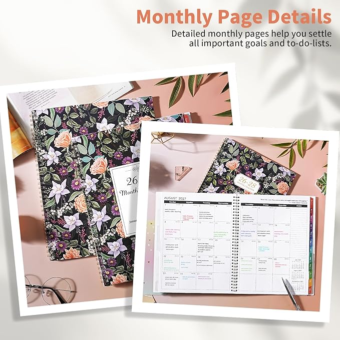 2026-2028 Monthly Planner/Calendar - 3 Year Monthly Planner 2026-2028, January 2026 - December 2028, 9" x 11", 3 Year Calendar 2026-2027-2028 with Colorful Tabs, Notes Pages, Inner Pocket