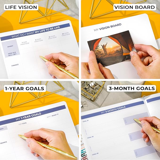 Clever Fox Planner PRO 2nd Edition – Undated Weekly Agenda Planner for Setting Goals, Tasks & Time Management – Life Organizer with To-do Lists & Habit Trackers – Large Format, 8.5x11″ (White)