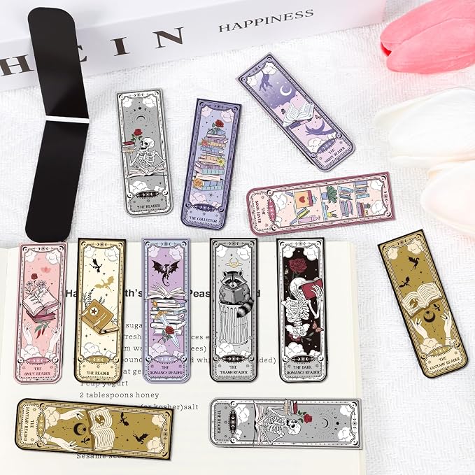Wxiben Tarot Magnetic Bookmark for Women - 30 Pcs Fantasy Dragon Skull Bookmark Dark Romance Book Mark Magnets Page Clip Gifts for Bookish Book Lovers Students Teacher Reading Party Favor