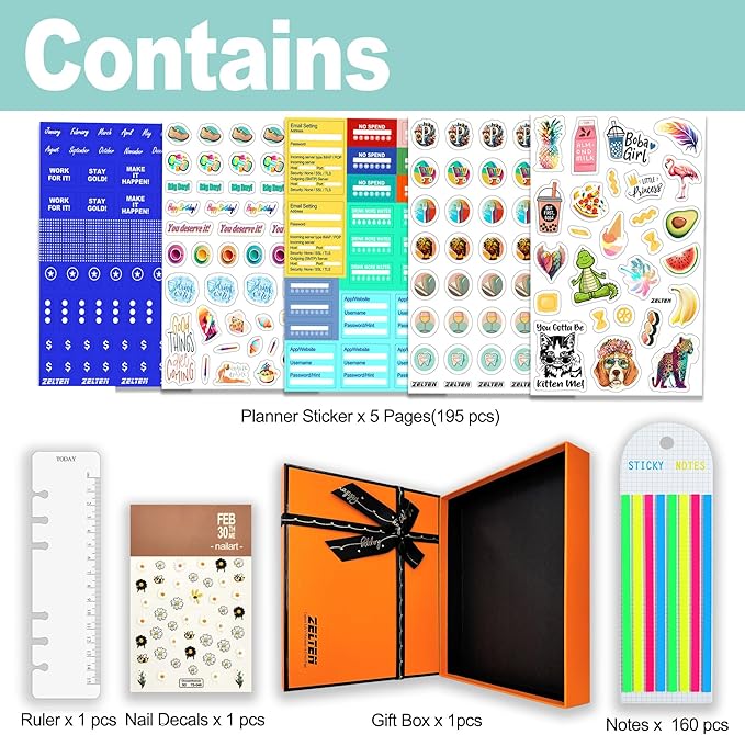 A6 A5 6-Holes Colorful PVC Cover Personal Organizer with Snap Button Closure File Folder for Loose Leaf Sheet Notebook (Pink Daisy, A6 Gift Box)