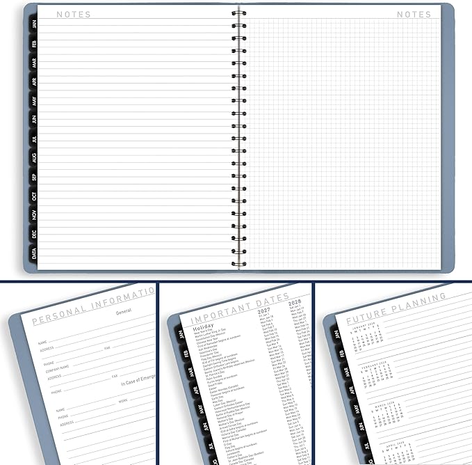 AT-A-GLANCE 2027 Planner, Weekly & Monthly, 8.25" x 11", Contemporary Lite, Slate Blue (70940X2027)