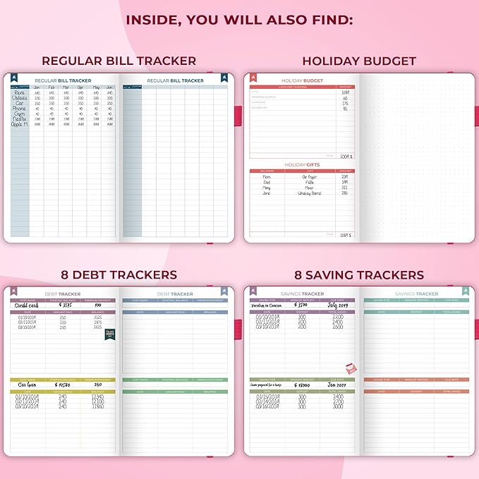 Clever Fox Budget Book 2.0 – Simple Budgeting Planner for Beginners – Financial Notebook with Money Spending, Debt & Bill Tracker (Hot Pink)