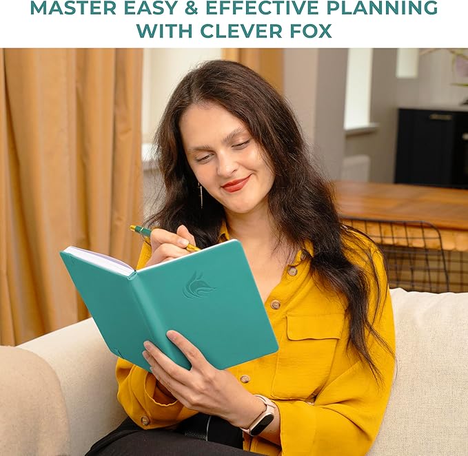 Clever Fox Planner Schedule – Undated Weekly & Monthly Life Planner with Time Slots, Appointment Book & Daily Organizer, A5 (Turquoise)